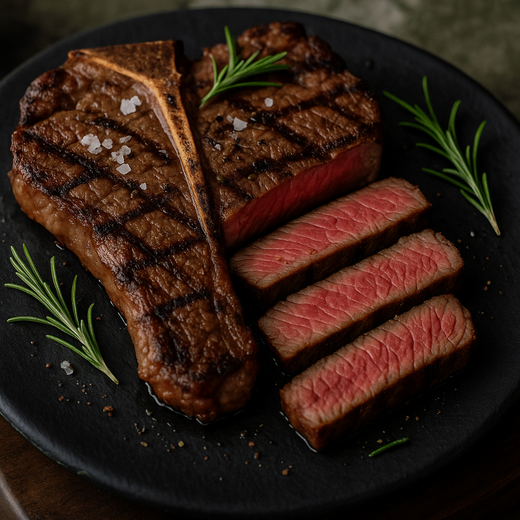 T-Bone Elk Steak from Elk Ridge Farm in Ramara, Ontario, Canada